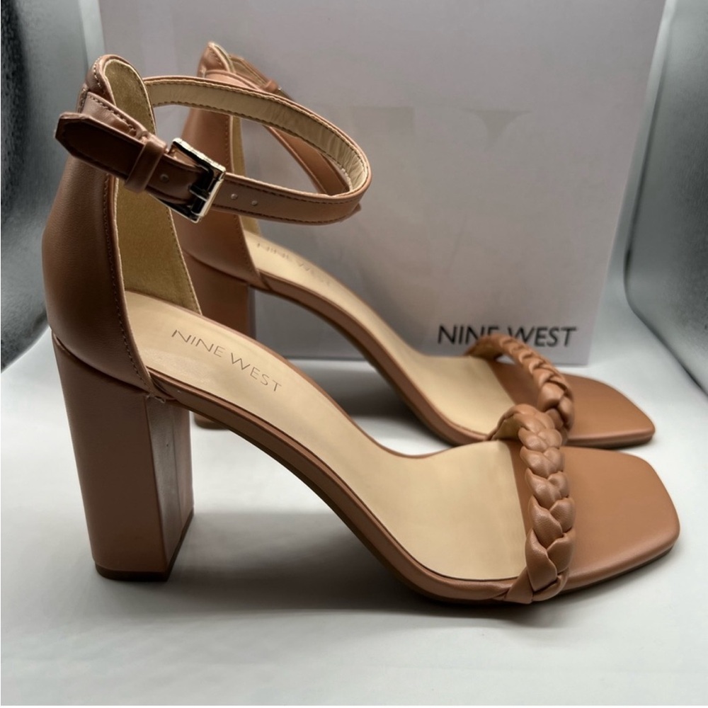 NWB Nine West Allha 3 Dress Sandals - Macaroon/Natural - Size 9.5M